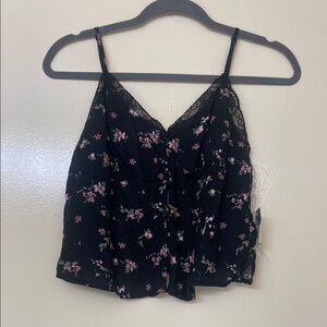 Black Floral Crop Top - Arizona Jean Co.